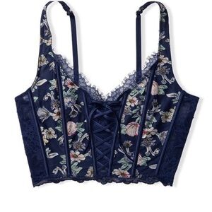 Victoria's Secret Navy Floral Lace Bralette